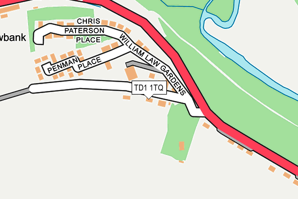 TD1 1TQ map - OS OpenMap – Local (Ordnance Survey)