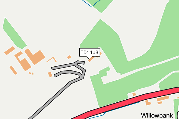 TD1 1UB map - OS OpenMap – Local (Ordnance Survey)