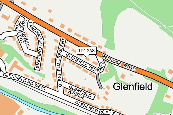 TD1 2AS map - OS OpenMap – Local (Ordnance Survey)