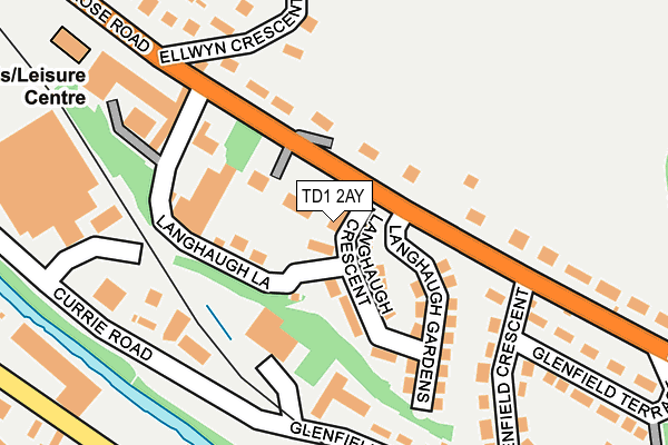 TD1 2AY map - OS OpenMap – Local (Ordnance Survey)