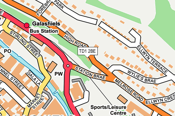 TD1 2BE map - OS OpenMap – Local (Ordnance Survey)