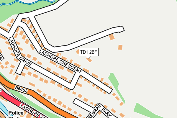 TD1 2BF map - OS OpenMap – Local (Ordnance Survey)