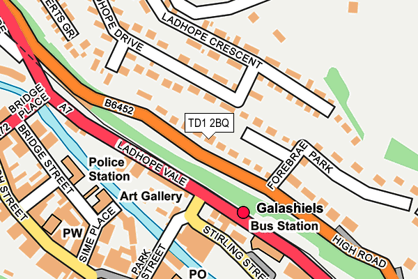TD1 2BQ map - OS OpenMap – Local (Ordnance Survey)