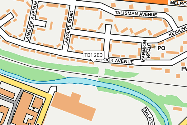 TD1 2ED map - OS OpenMap – Local (Ordnance Survey)