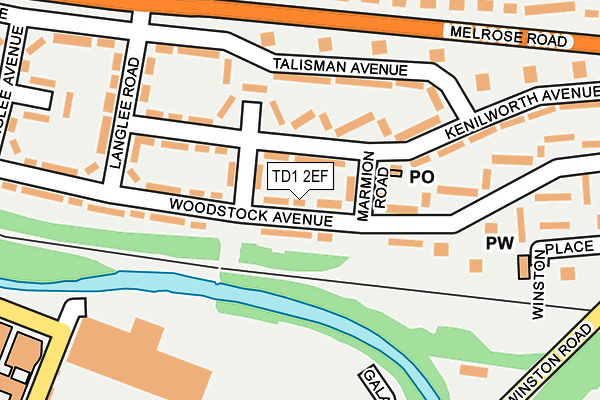 TD1 2EF map - OS OpenMap – Local (Ordnance Survey)