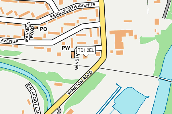 TD1 2EL map - OS OpenMap – Local (Ordnance Survey)