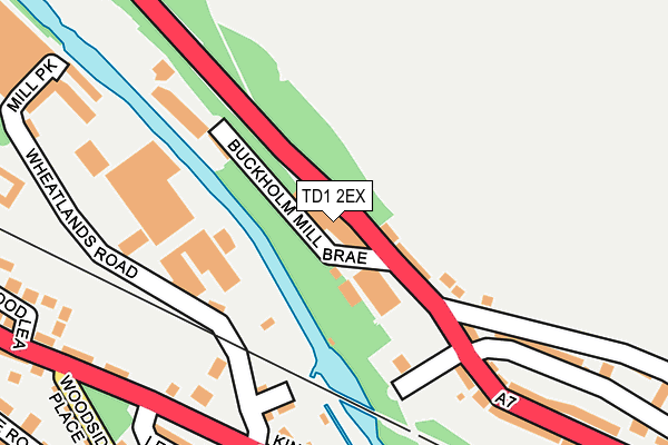 TD1 2EX map - OS OpenMap – Local (Ordnance Survey)
