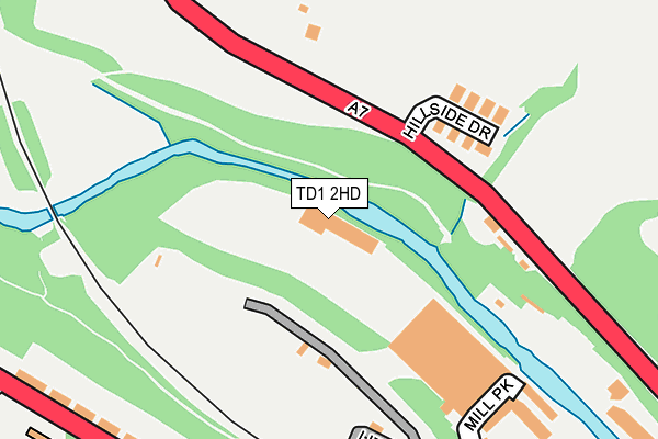 TD1 2HD map - OS OpenMap – Local (Ordnance Survey)