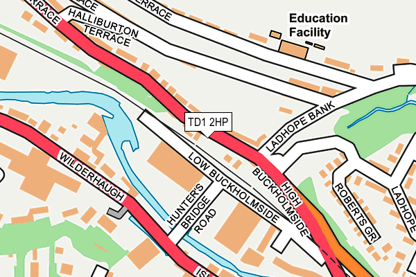 TD1 2HP map - OS OpenMap – Local (Ordnance Survey)