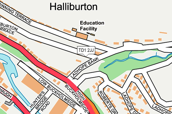 TD1 2JJ map - OS OpenMap – Local (Ordnance Survey)