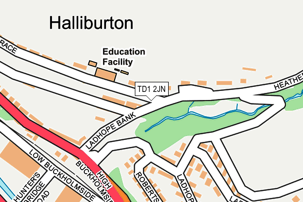 TD1 2JN map - OS OpenMap – Local (Ordnance Survey)