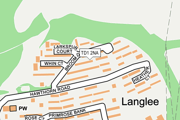 TD1 2NA map - OS OpenMap – Local (Ordnance Survey)