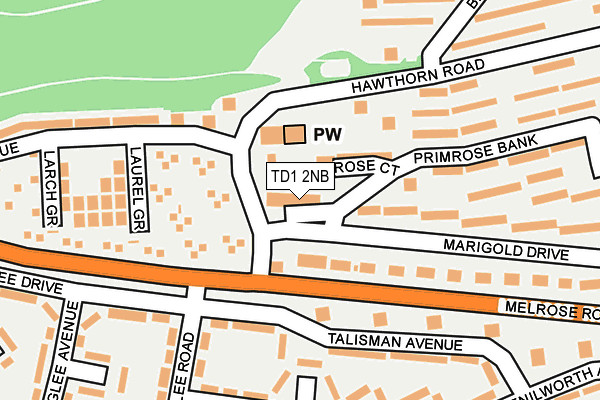TD1 2NB map - OS OpenMap – Local (Ordnance Survey)