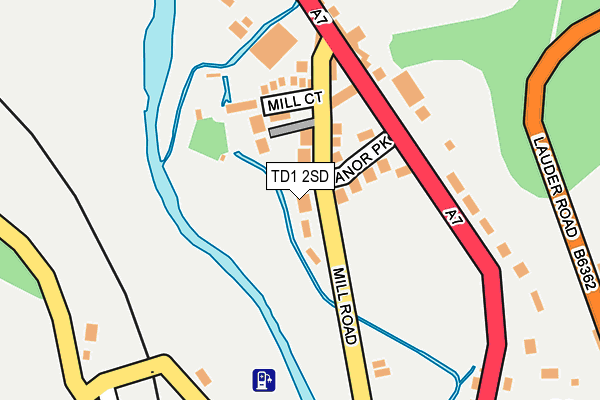 TD1 2SD map - OS OpenMap – Local (Ordnance Survey)