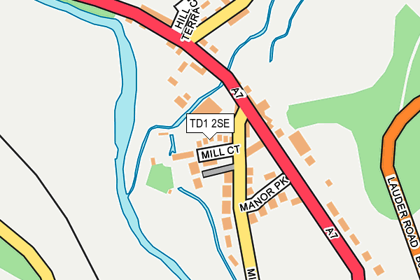 TD1 2SE map - OS OpenMap – Local (Ordnance Survey)