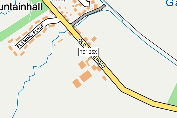 TD1 2SX map - OS OpenMap – Local (Ordnance Survey)