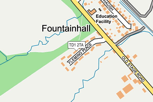 TD1 2TA map - OS OpenMap – Local (Ordnance Survey)