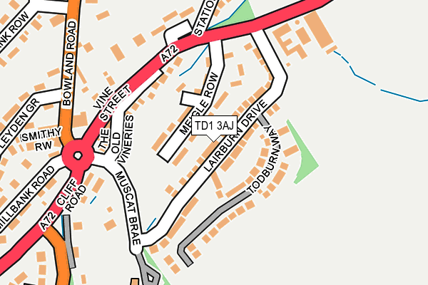 TD1 3AJ map - OS OpenMap – Local (Ordnance Survey)