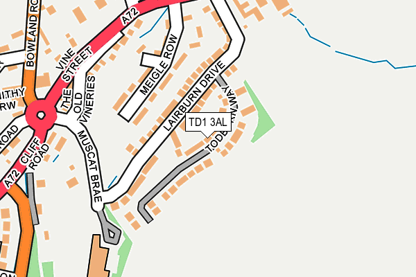 TD1 3AL map - OS OpenMap – Local (Ordnance Survey)