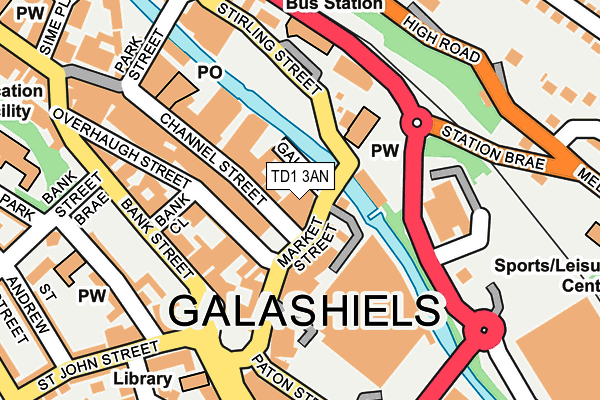 TD1 3AN map - OS OpenMap – Local (Ordnance Survey)