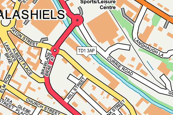 TD1 3AP map - OS OpenMap – Local (Ordnance Survey)