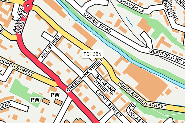 TD1 3BN map - OS OpenMap – Local (Ordnance Survey)