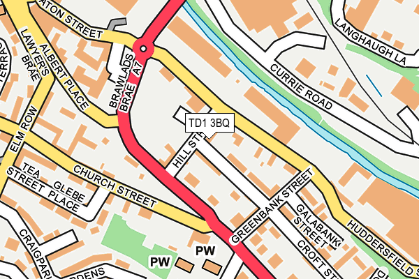 TD1 3BQ map - OS OpenMap – Local (Ordnance Survey)