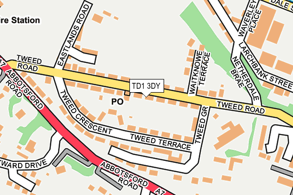 TD1 3DY map - OS OpenMap – Local (Ordnance Survey)