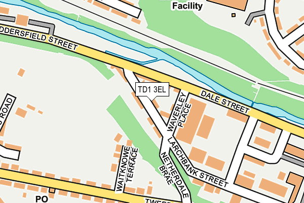 TD1 3EL map - OS OpenMap – Local (Ordnance Survey)