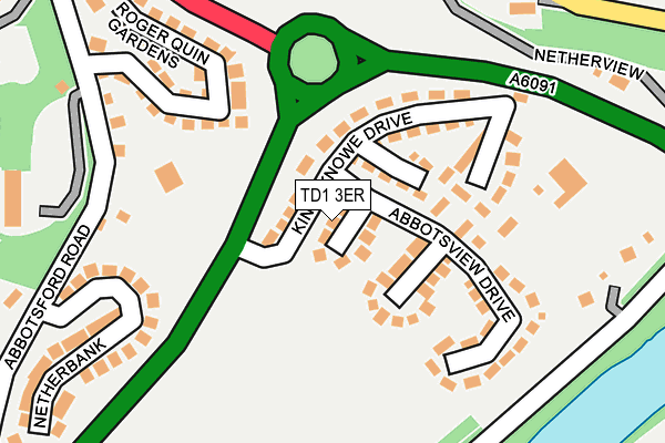 TD1 3ER map - OS OpenMap – Local (Ordnance Survey)