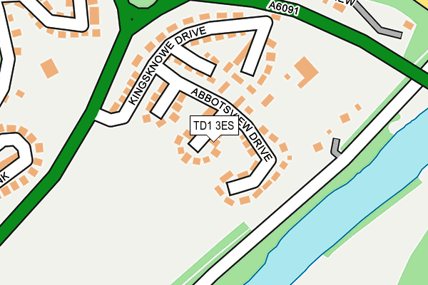 TD1 3ES map - OS OpenMap – Local (Ordnance Survey)