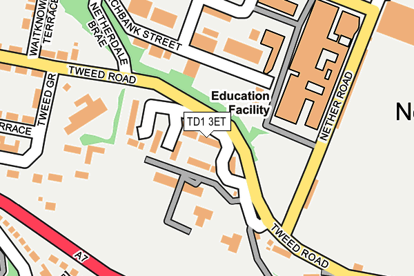 TD1 3ET map - OS OpenMap – Local (Ordnance Survey)
