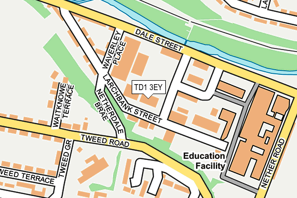 TD1 3EY map - OS OpenMap – Local (Ordnance Survey)