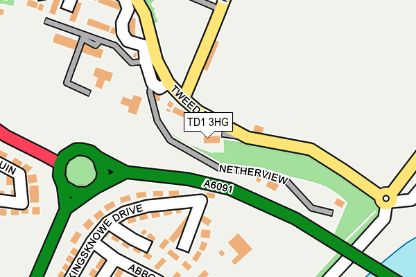 TD1 3HG map - OS OpenMap – Local (Ordnance Survey)