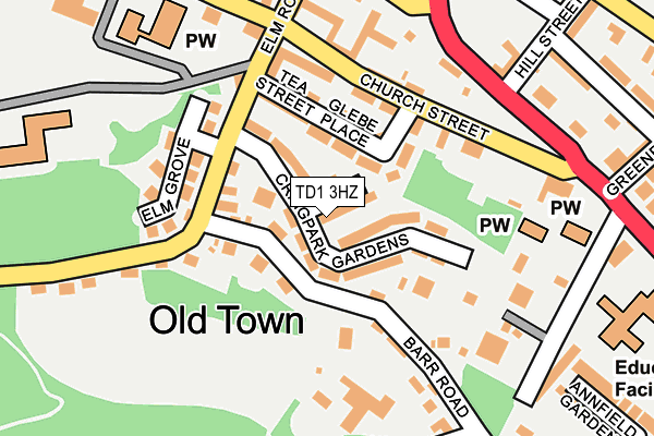 TD1 3HZ map - OS OpenMap – Local (Ordnance Survey)
