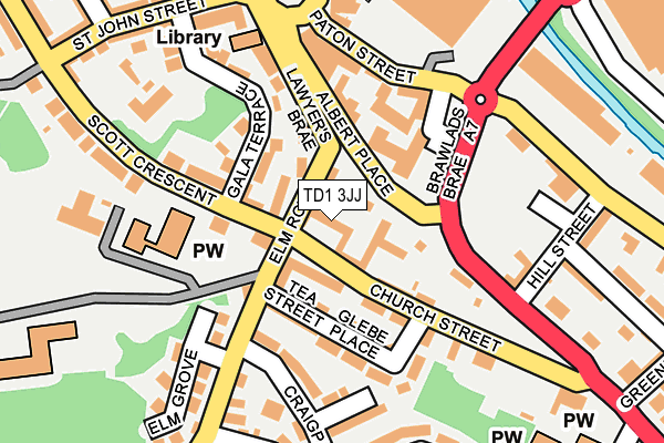 TD1 3JJ map - OS OpenMap – Local (Ordnance Survey)