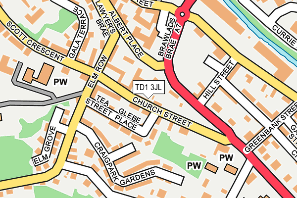 TD1 3JL map - OS OpenMap – Local (Ordnance Survey)