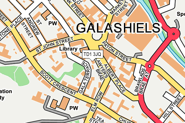 TD1 3JQ map - OS OpenMap – Local (Ordnance Survey)