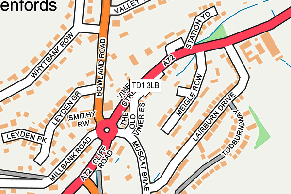 TD1 3LB map - OS OpenMap – Local (Ordnance Survey)