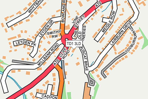 TD1 3LD map - OS OpenMap – Local (Ordnance Survey)