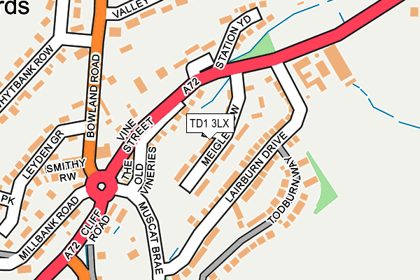 TD1 3LX map - OS OpenMap – Local (Ordnance Survey)