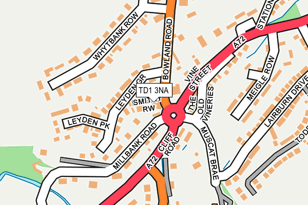 TD1 3NA map - OS OpenMap – Local (Ordnance Survey)