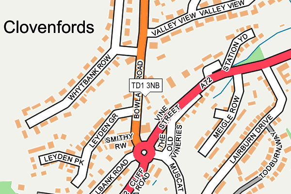 TD1 3NB map - OS OpenMap – Local (Ordnance Survey)