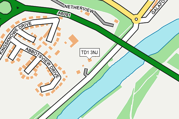 TD1 3NJ map - OS OpenMap – Local (Ordnance Survey)