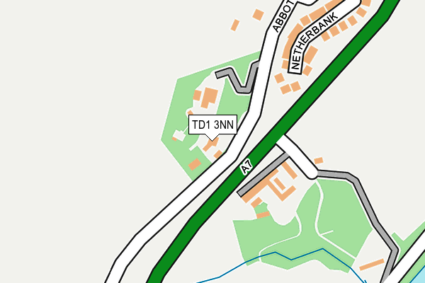 TD1 3NN map - OS OpenMap – Local (Ordnance Survey)