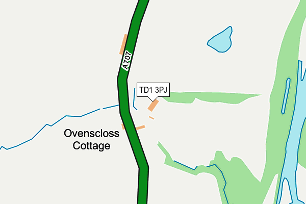 TD1 3PJ map - OS OpenMap – Local (Ordnance Survey)