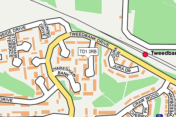 TD1 3RB map - OS OpenMap – Local (Ordnance Survey)