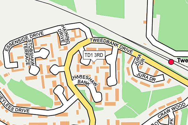 TD1 3RD map - OS OpenMap – Local (Ordnance Survey)