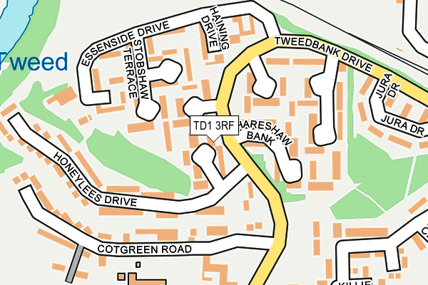 TD1 3RF map - OS OpenMap – Local (Ordnance Survey)
