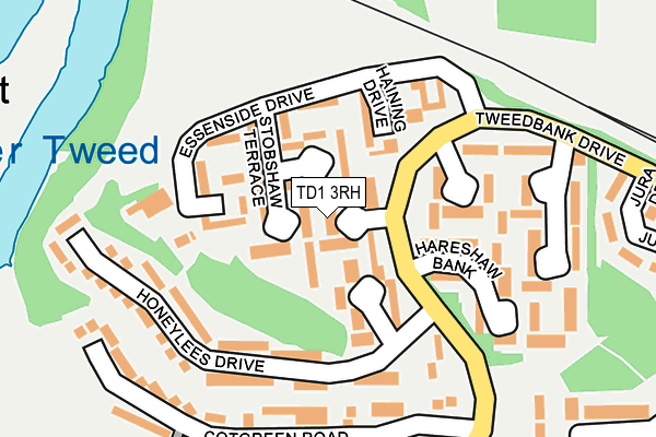 TD1 3RH map - OS OpenMap – Local (Ordnance Survey)